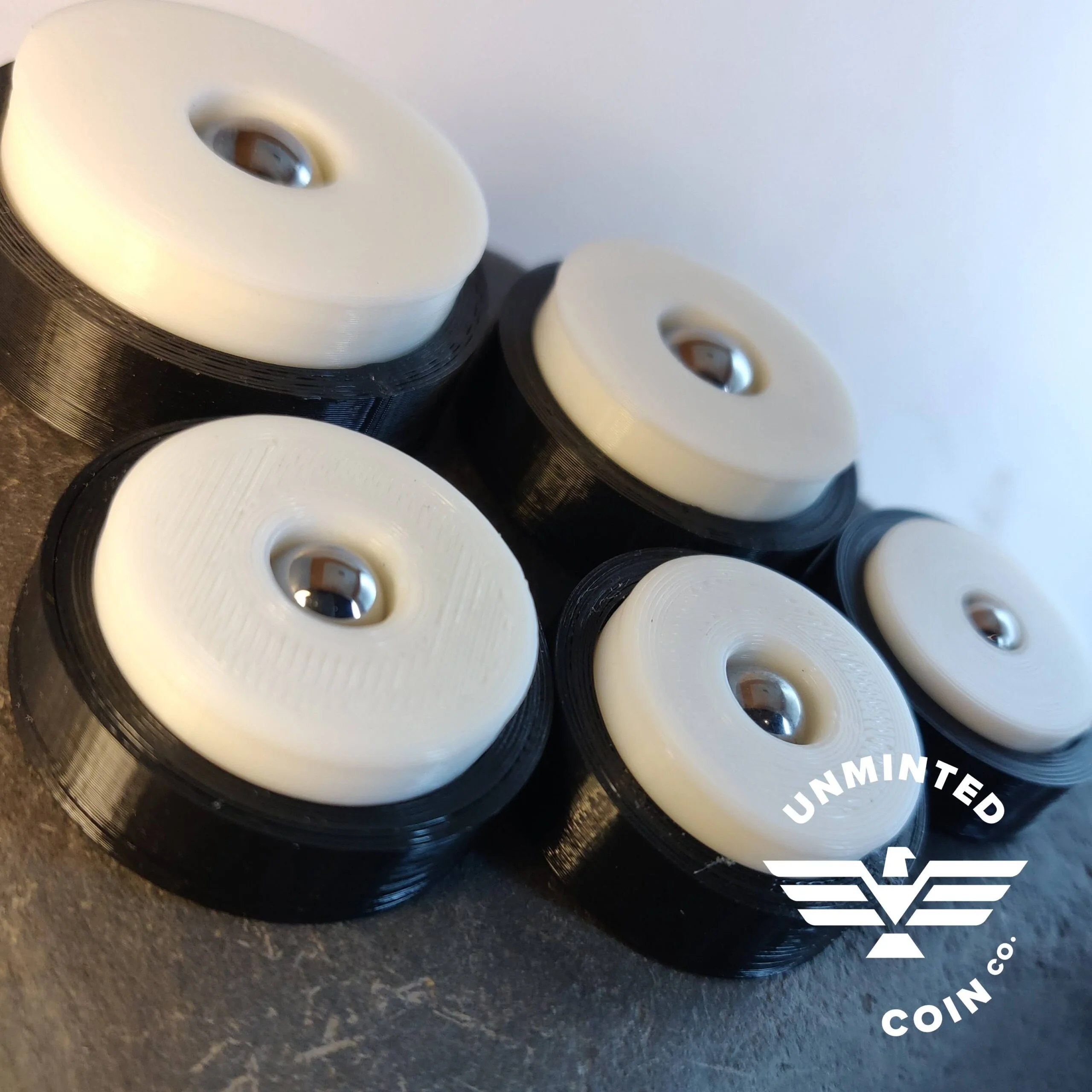 UnMinted Cowboy Hat Doming Puck Set (Shown with Ball Bearings and Matching Center Washers)