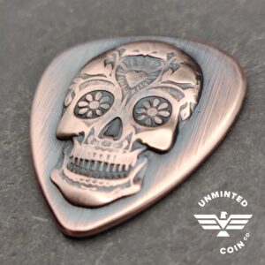 UnMinted Sugar Skull Impression Copper Guitar Pick