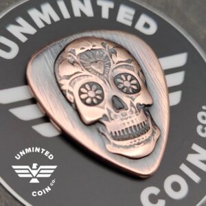 UnMinted Sugar Skull Impression Copper Guitar Pick