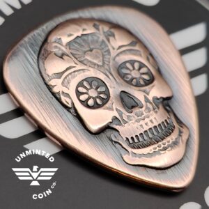 UnMinted Sugar Skull Impression Copper Guitar Pick
