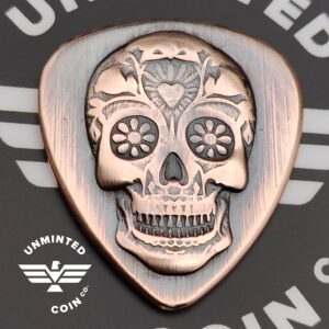 UnMinted Sugar Skull Impression Copper Guitar Pick